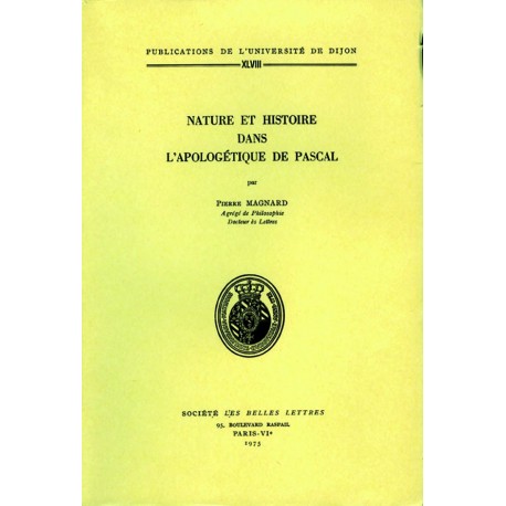 Nature et histoire dans l’apologétique de Pascal